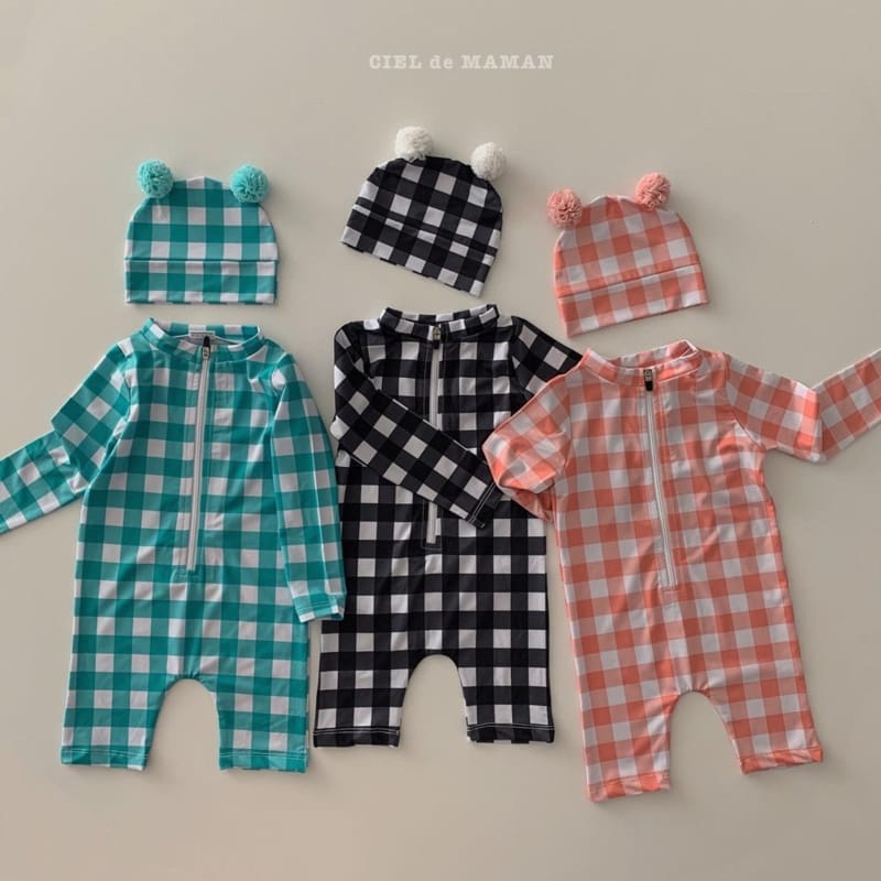 CIEL DE MAMAN - Korean Children Fashion - #Kfashion4kids - Check Swimwear