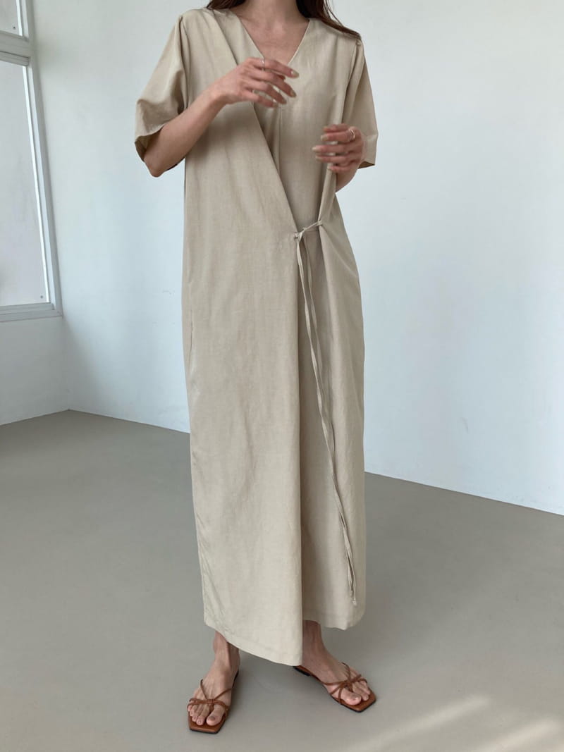COCOJNISSI - Korean Children Fashion - #Kfashion4kids - Mildy Wrap Linen One-piece