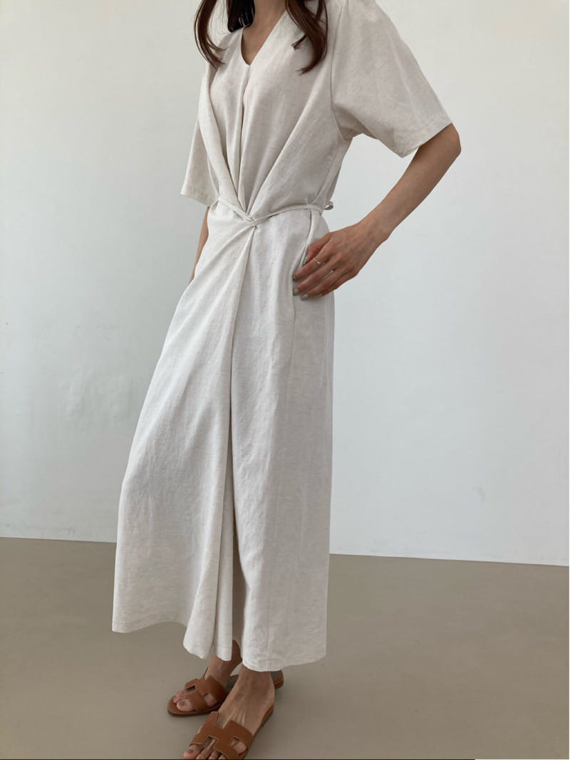 COCOJNISSI - Korean Children Fashion - #Kfashion4kids - Mildy Wrap Linen One-piece - 4