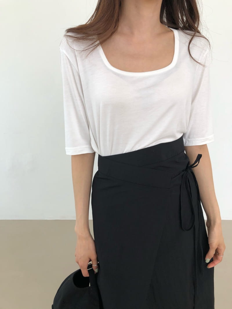 COCOJNISSI - Korean Children Fashion - #Kfashion4kids - Seer Square Neck Tee