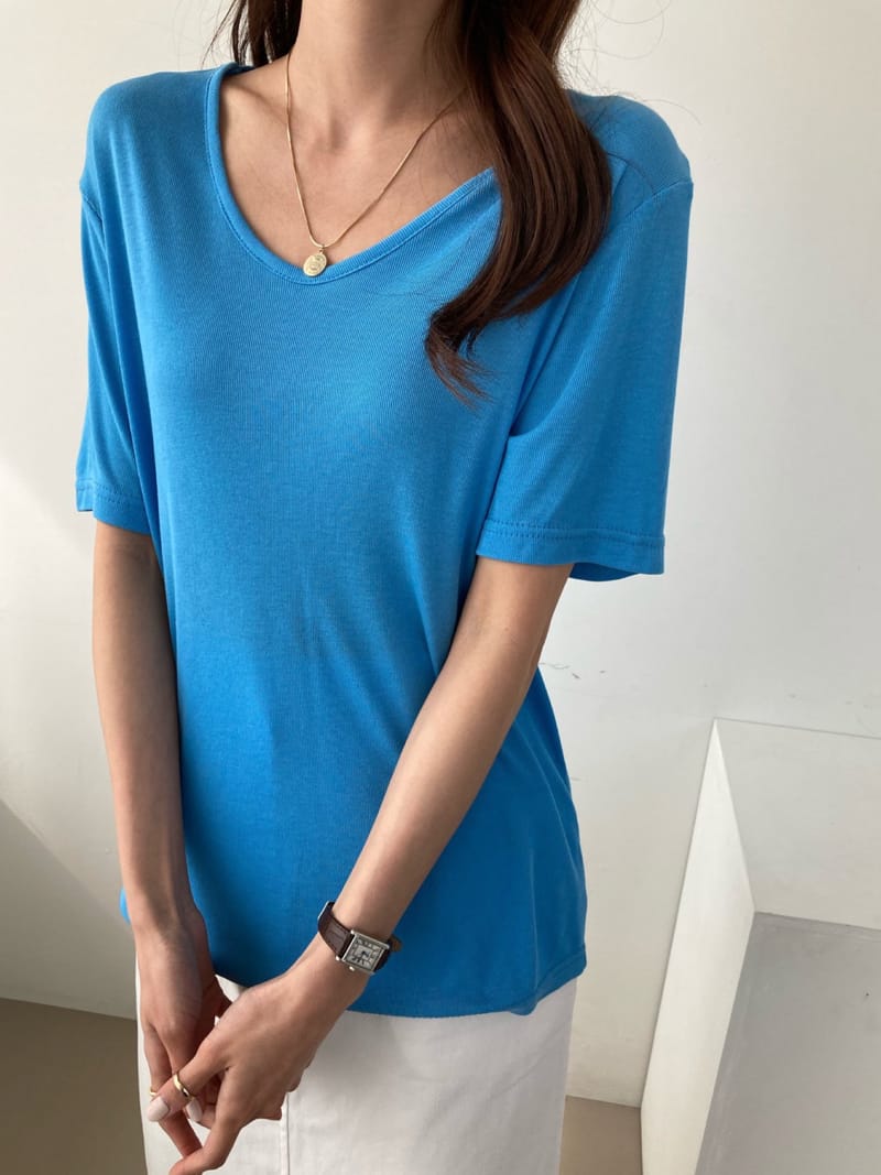 COCOJNISSI - Korean Children Fashion - #Kfashion4kids - Color Rayon V Neck Tee