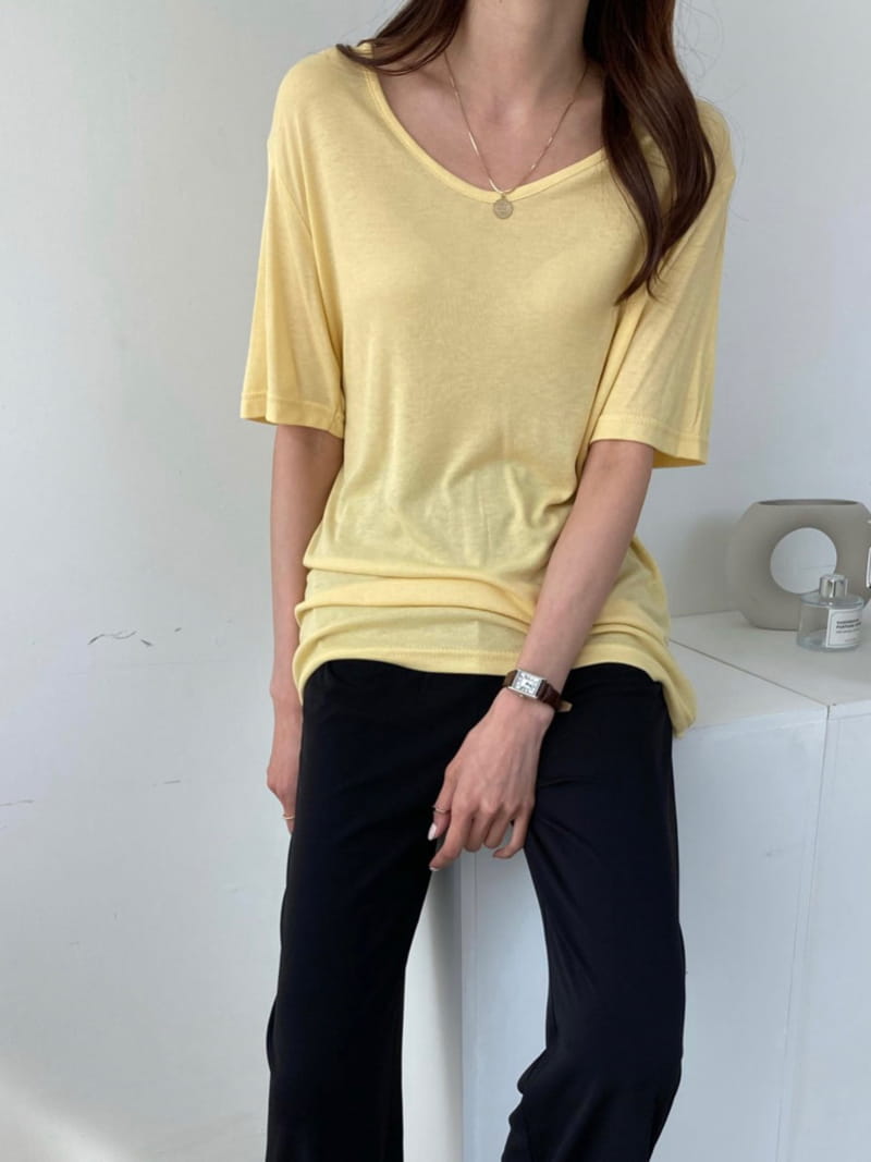 COCOJNISSI - Korean Children Fashion - #Kfashion4kids - Color Rayon V Neck Tee - 2