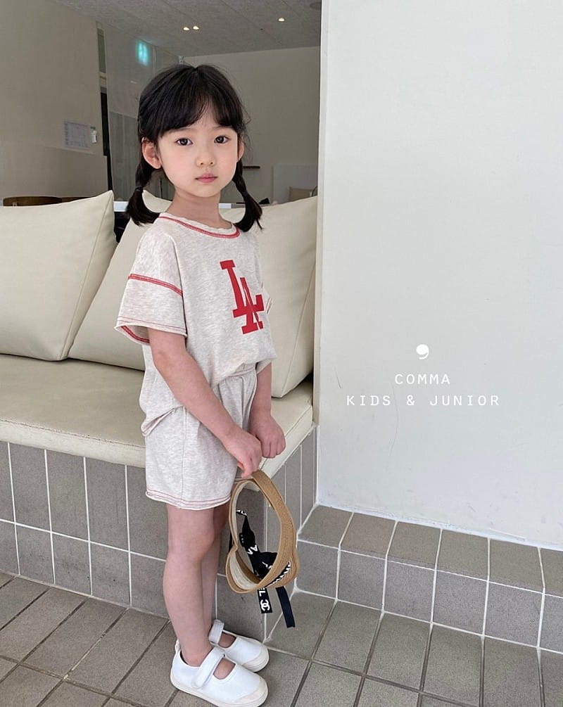 COMMA - Korean Children Fashion - #Kfashion4kids - LA Top Bottom Set - 2