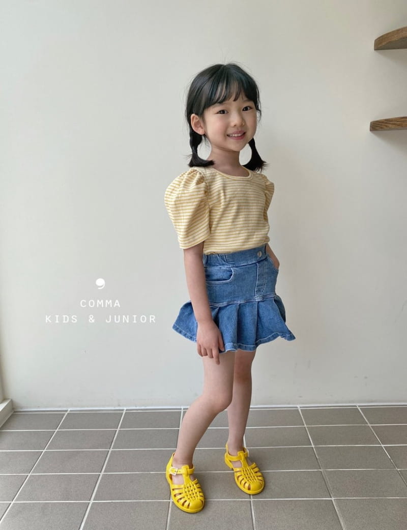 COMMA - Korean Children Fashion - #Kfashion4kids - Stripes Puff Tee - 10