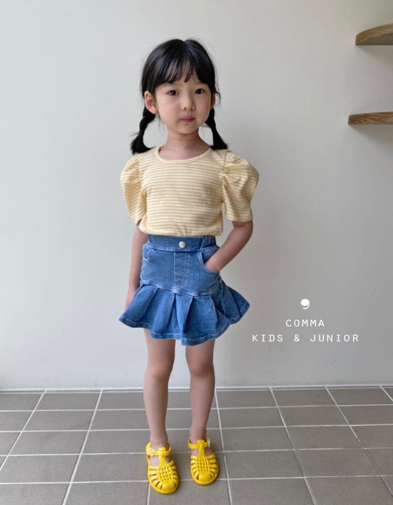 COMMA - Korean Children Fashion - #Kfashion4kids - Stripes Puff Tee - 11