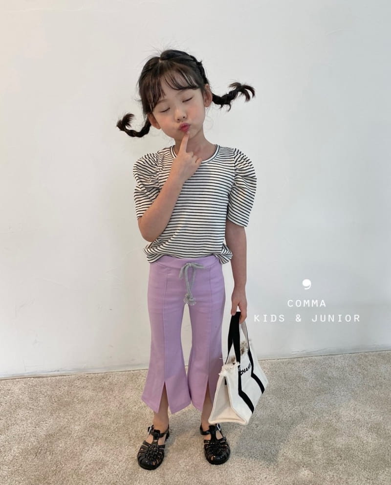 COMMA - Korean Children Fashion - #Kfashion4kids - Stripes Puff Tee - 5