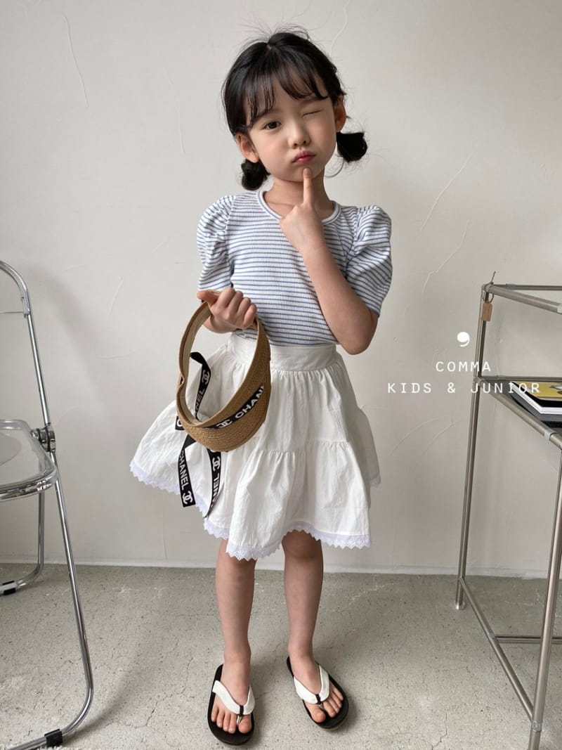 COMMA - Korean Children Fashion - #Kfashion4kids - Stripes Puff Tee - 6