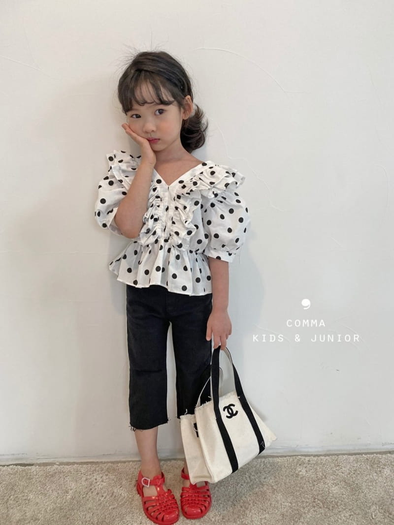 COMMA - Korean Children Fashion - #Kfashion4kids - V Dots Blouse - 12