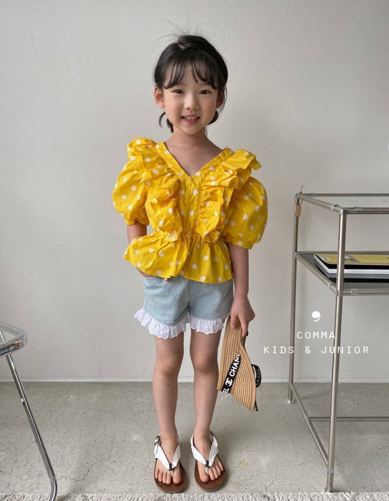 COMMA - Korean Children Fashion - #Kfashion4kids - V Dots Blouse - 3