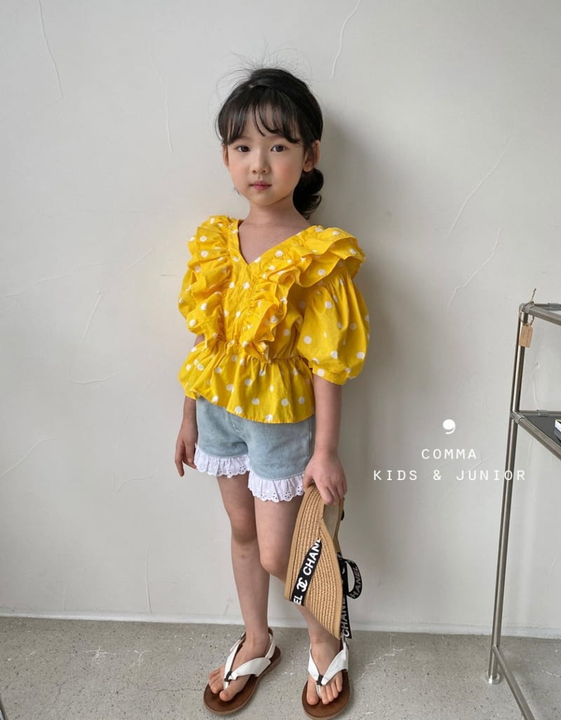 COMMA - Korean Children Fashion - #Kfashion4kids - V Dots Blouse - 4