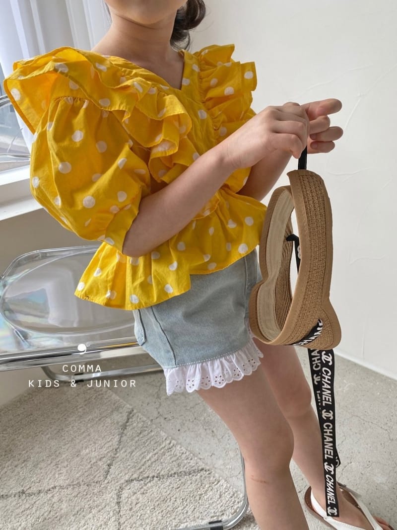 COMMA - Korean Children Fashion - #Kfashion4kids - V Dots Blouse - 5
