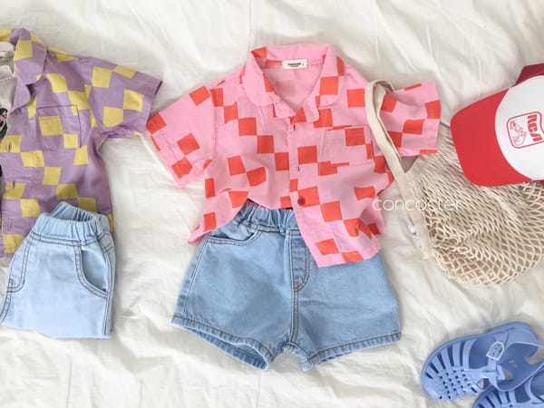 CONCOCTER - Korean Children Fashion - #Kfashion4kids - Cube Latte Top Bottom Set - 6