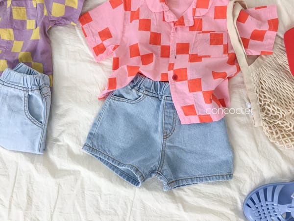 CONCOCTER - Korean Children Fashion - #Kfashion4kids - Cube Latte Top Bottom Set - 7