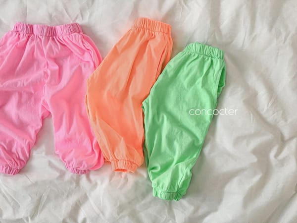 CONCOCTER - Korean Children Fashion - #Kfashion4kids - Sam Sam Neon Jogger Pants - 3