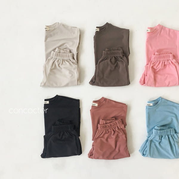 CONCOCTER - Korean Children Fashion - #Kfashion4kids - Cold Noodles Softly Top Bottom Set