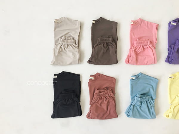 CONCOCTER - Korean Children Fashion - #Kfashion4kids - Cold Noodles Softly Top Bottom Set - 3