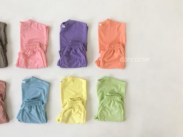 CONCOCTER - Korean Children Fashion - #Kfashion4kids - Cold Noodles Softly Top Bottom Set - 4