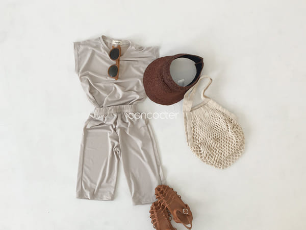 CONCOCTER - Korean Children Fashion - #Kfashion4kids - Cold Noodles Softly Top Bottom Set - 6