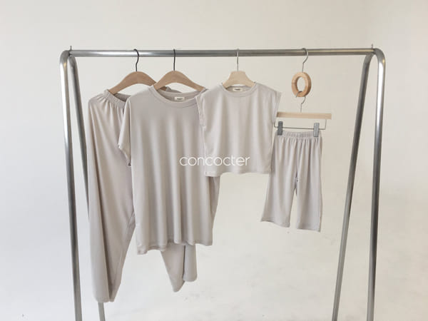 CONCOCTER - Korean Children Fashion - #Kfashion4kids - Cold Noodles Softly Top Bottom Set - 8