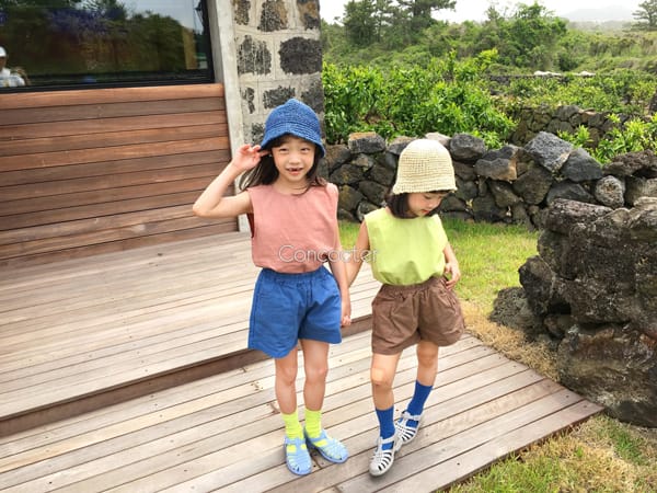 CONCOCTER - Korean Children Fashion - #Kfashion4kids - Simply Linen Sleeveless Top Bottom Set - 5