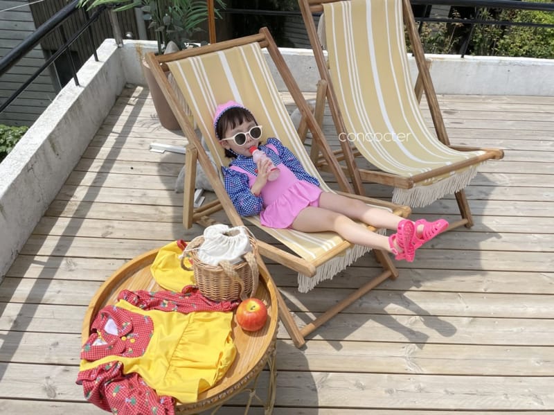 CONCOCTER - Korean Children Fashion - #Kfashion4kids - Bean Button One-piece Swimwear - 11