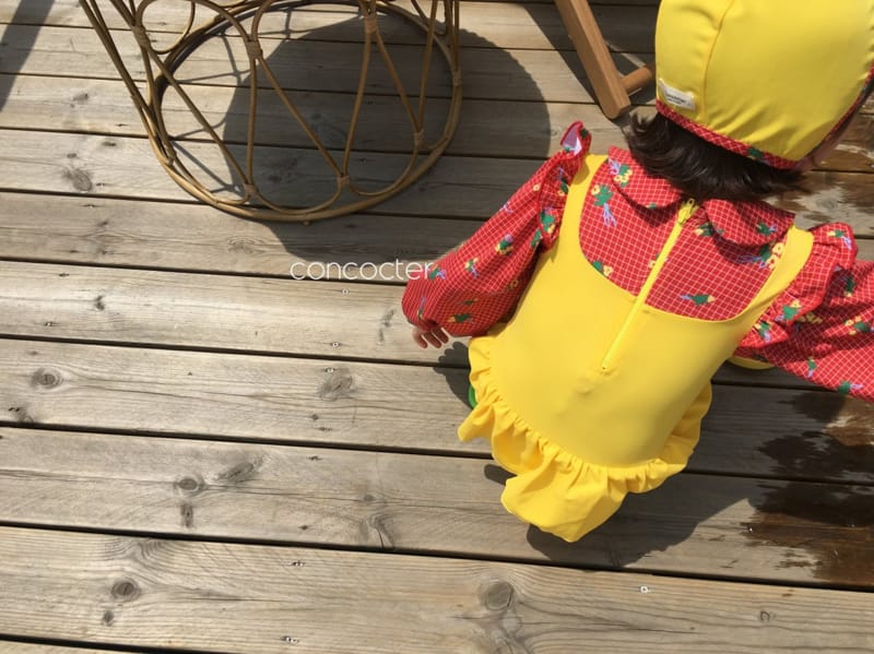 CONCOCTER - Korean Children Fashion - #Kfashion4kids - Bean Button One-piece Swimwear - 4