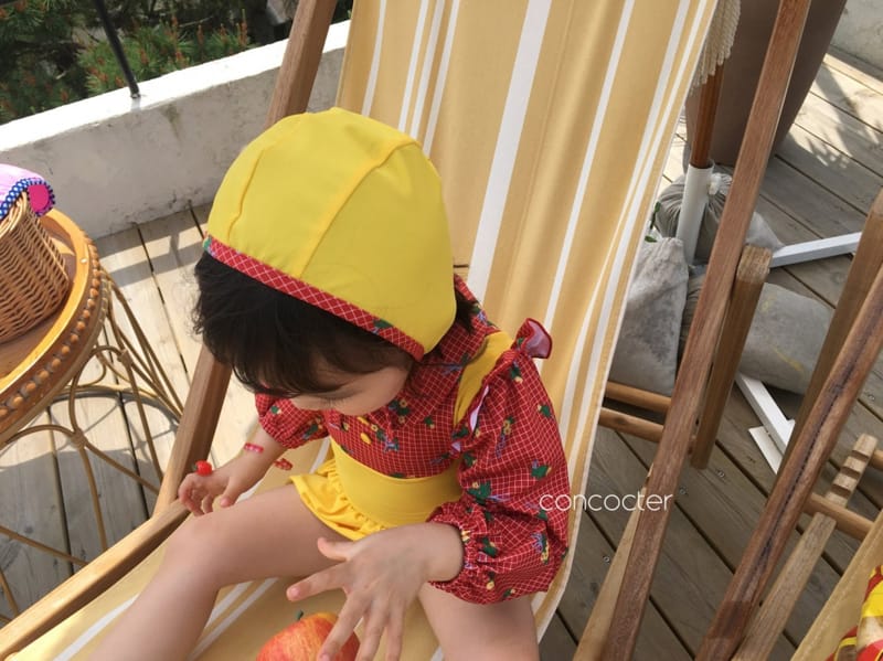 CONCOCTER - Korean Children Fashion - #Kfashion4kids - Bean Button One-piece Swimwear - 5