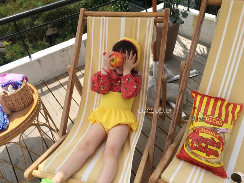 CONCOCTER - Korean Children Fashion - #Kfashion4kids - Bean Button One-piece Swimwear - 6