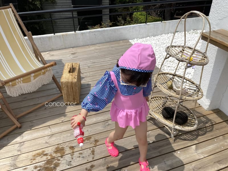CONCOCTER - Korean Children Fashion - #Kfashion4kids - Bean Button One-piece Swimwear - 8