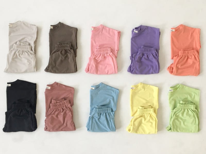 CONCOCTER - Korean Children Fashion - #Kfashion4kids - Cool Noodle Softly Top Bottom Set - 6
