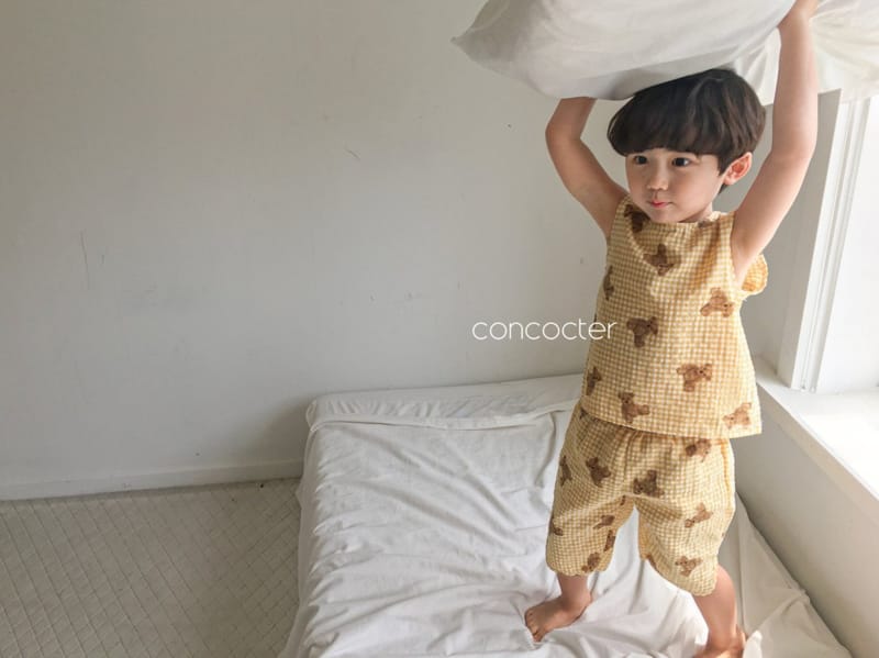 CONCOCTER - Korean Children Fashion - #Kfashion4kids - Teddy Bear Sleeveless Bottom Set - 11