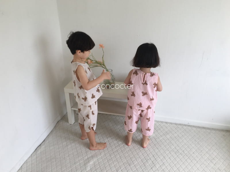 CONCOCTER - Korean Children Fashion - #Kfashion4kids - Teddy Bear Sleeveless Bottom Set - 7
