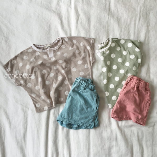 CONCOCTER - Korean Children Fashion - #Kfashion4kids - Dots Top Bootm Set