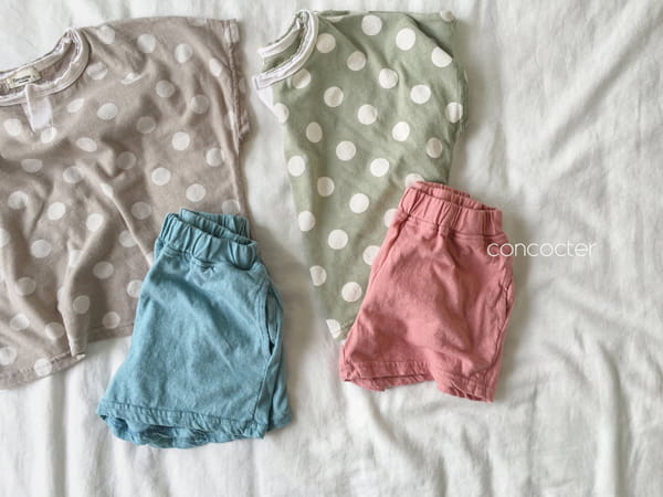 CONCOCTER - Korean Children Fashion - #Kfashion4kids - Dots Top Bootm Set - 4