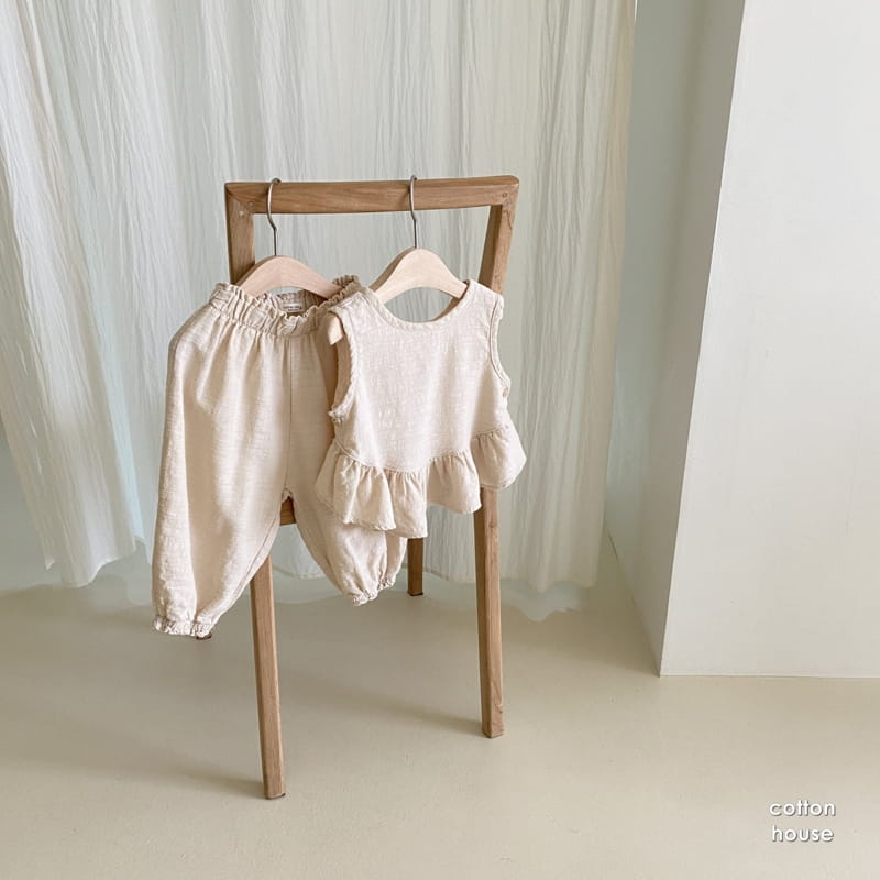 COTTON HOUSE - Korean Children Fashion - #Kfashion4kids - Frill Sleeveless Top Bottom Set - 11