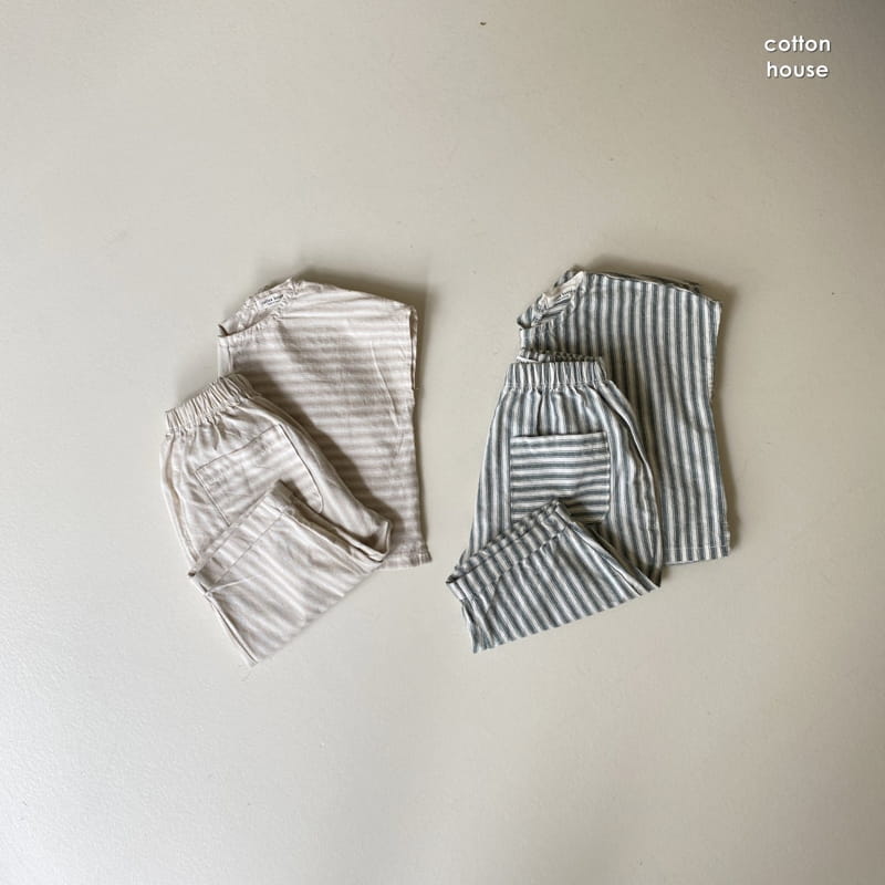 COTTON HOUSE - Korean Children Fashion - #Kfashion4kids - Jessi Stripes Top Bottom Set - 10