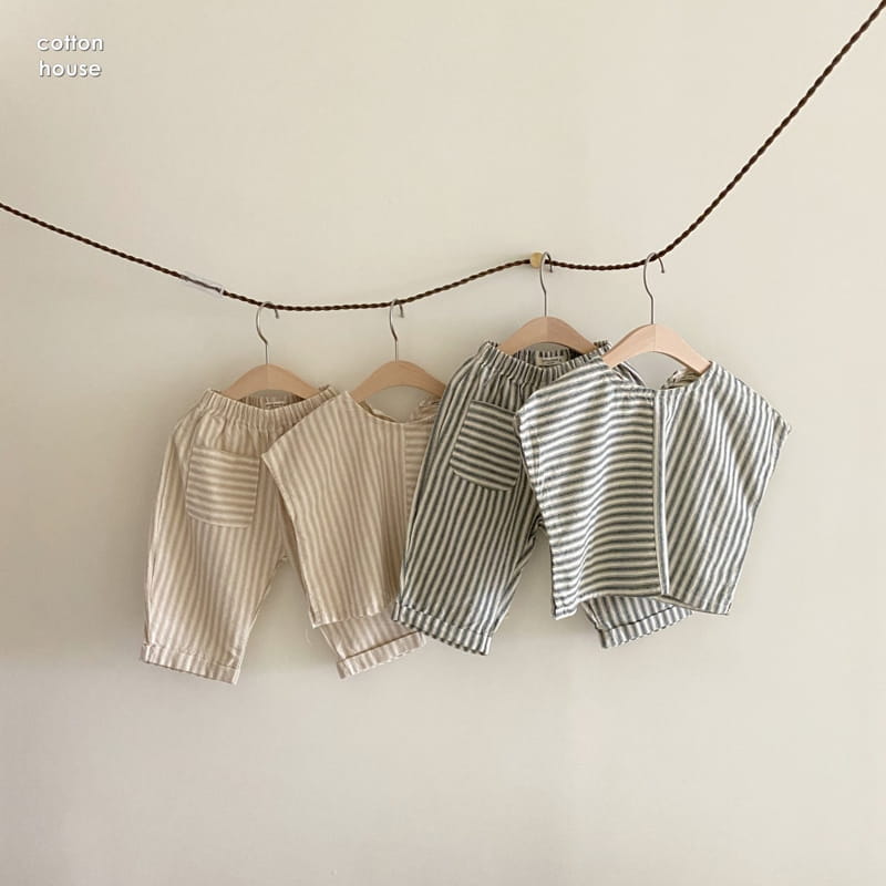 COTTON HOUSE - Korean Children Fashion - #Kfashion4kids - Jessi Stripes Top Bottom Set - 9