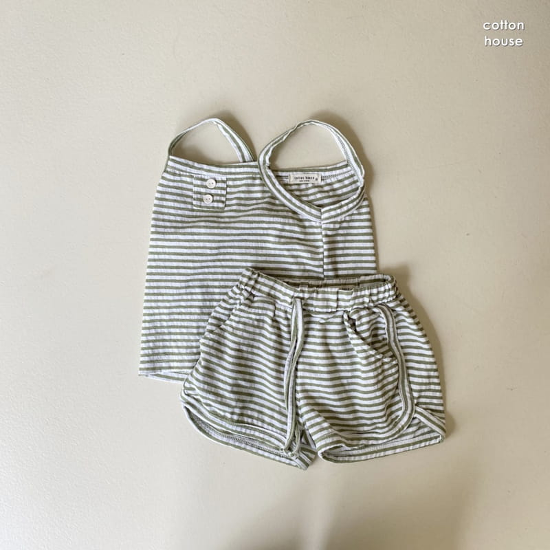 COTTON HOUSE - Korean Children Fashion - #Kfashion4kids - Stripes Sleeveless Bottom Set - 11