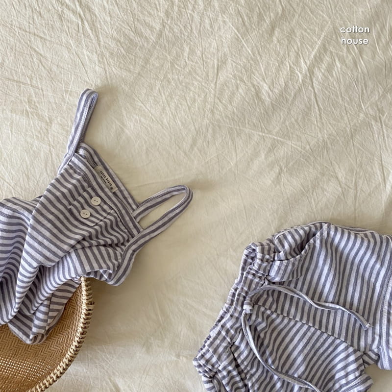 COTTON HOUSE - Korean Children Fashion - #Kfashion4kids - Stripes Sleeveless Bottom Set - 5