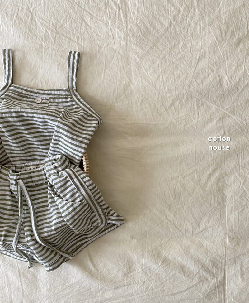 COTTON HOUSE - Korean Children Fashion - #Kfashion4kids - Stripes Sleeveless Bottom Set - 6