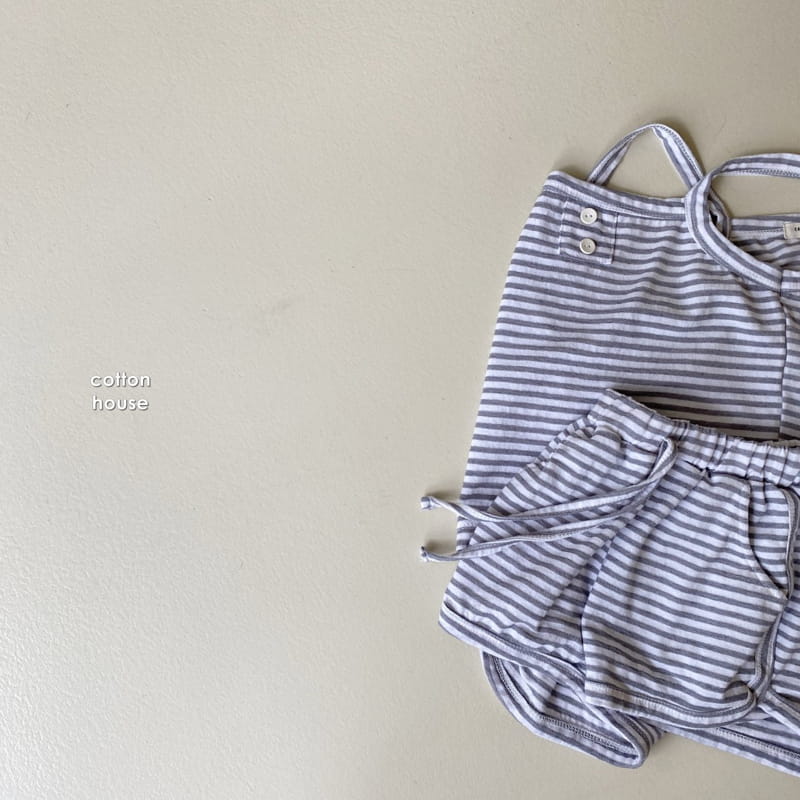 COTTON HOUSE - Korean Children Fashion - #Kfashion4kids - Stripes Sleeveless Bottom Set - 9