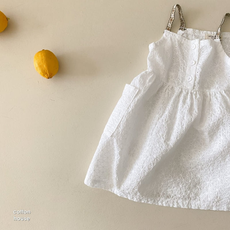 COTTON HOUSE - Korean Children Fashion - #Kfashion4kids - Flower Punching One-piece