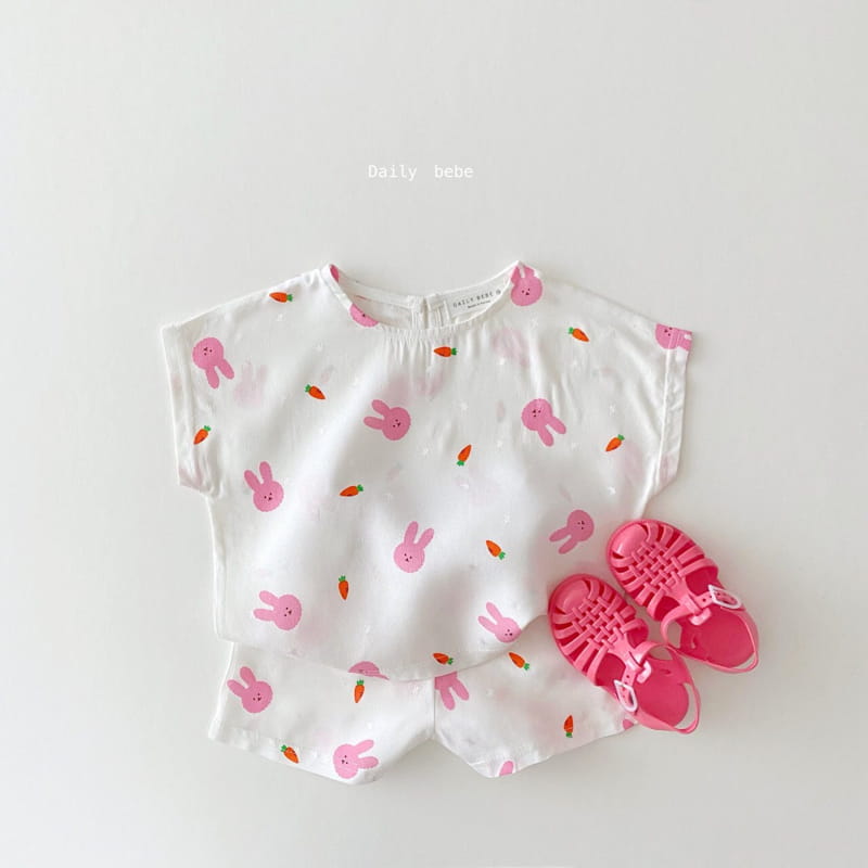 DAILY BEBE - Korean Children Fashion - #Kfashion4kids - Rayon Top Bottom Set - 8