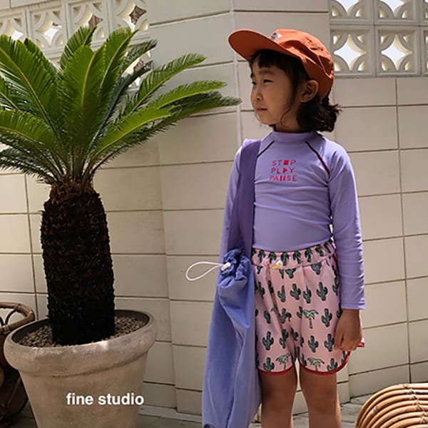 FINE STUDIO - Korean Children Fashion - #Kfashion4kids - Play Rashguard Shorts Set
