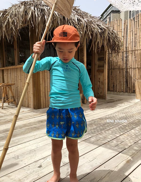 FINE STUDIO - Korean Children Fashion - #Kfashion4kids - Play Rashguard Shorts Set - 9
