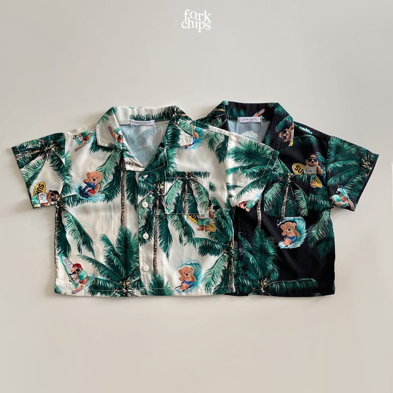FORK CHIPS - Korean Children Fashion - #Kfashion4kids - Aloha Bear Shirt