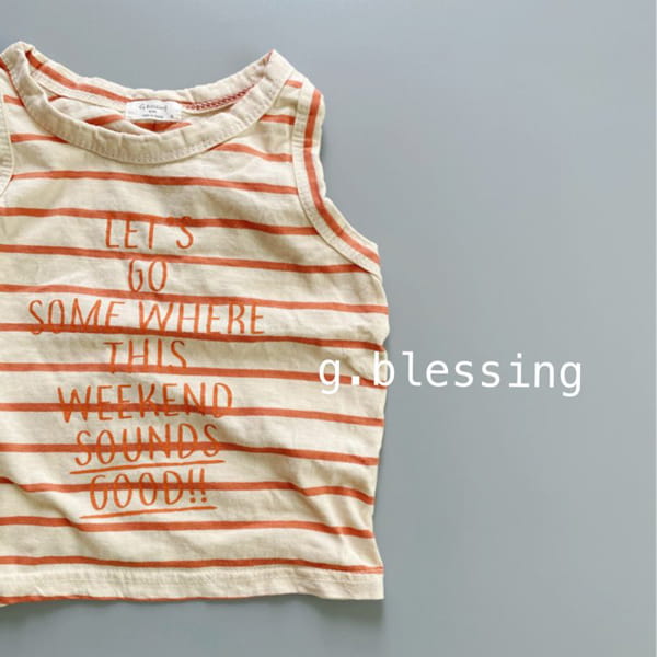 G BLESSING - Korean Children Fashion - #Kfashion4kids - Let's Go Stripes Sleeveless - 3