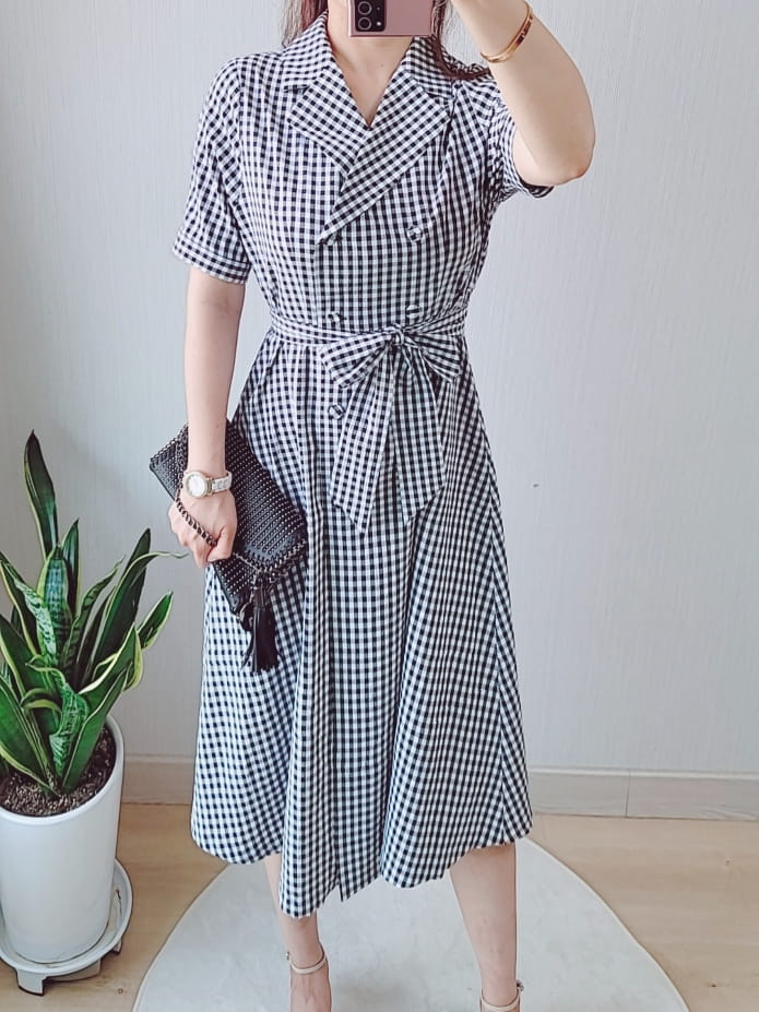GRATIA - Korean Children Fashion - #Kfashion4kids - Mina checkere One-piece - 2