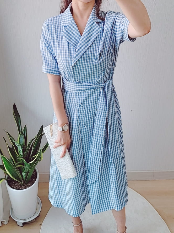 GRATIA - Korean Children Fashion - #Kfashion4kids - Mina checkere One-piece - 3