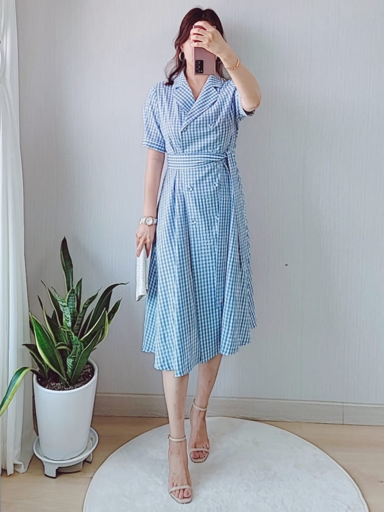 GRATIA - Korean Children Fashion - #Kfashion4kids - Mina checkere One-piece - 4